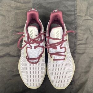 Athletic Sneakers - White and Maroon